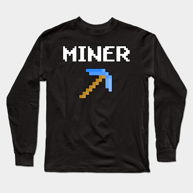 diamond pickaxe miner Long Sleeve T-Shirt by Mamon